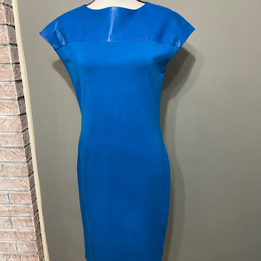 Exquisite Helios & Luna Blue Leather Dress Sz 4